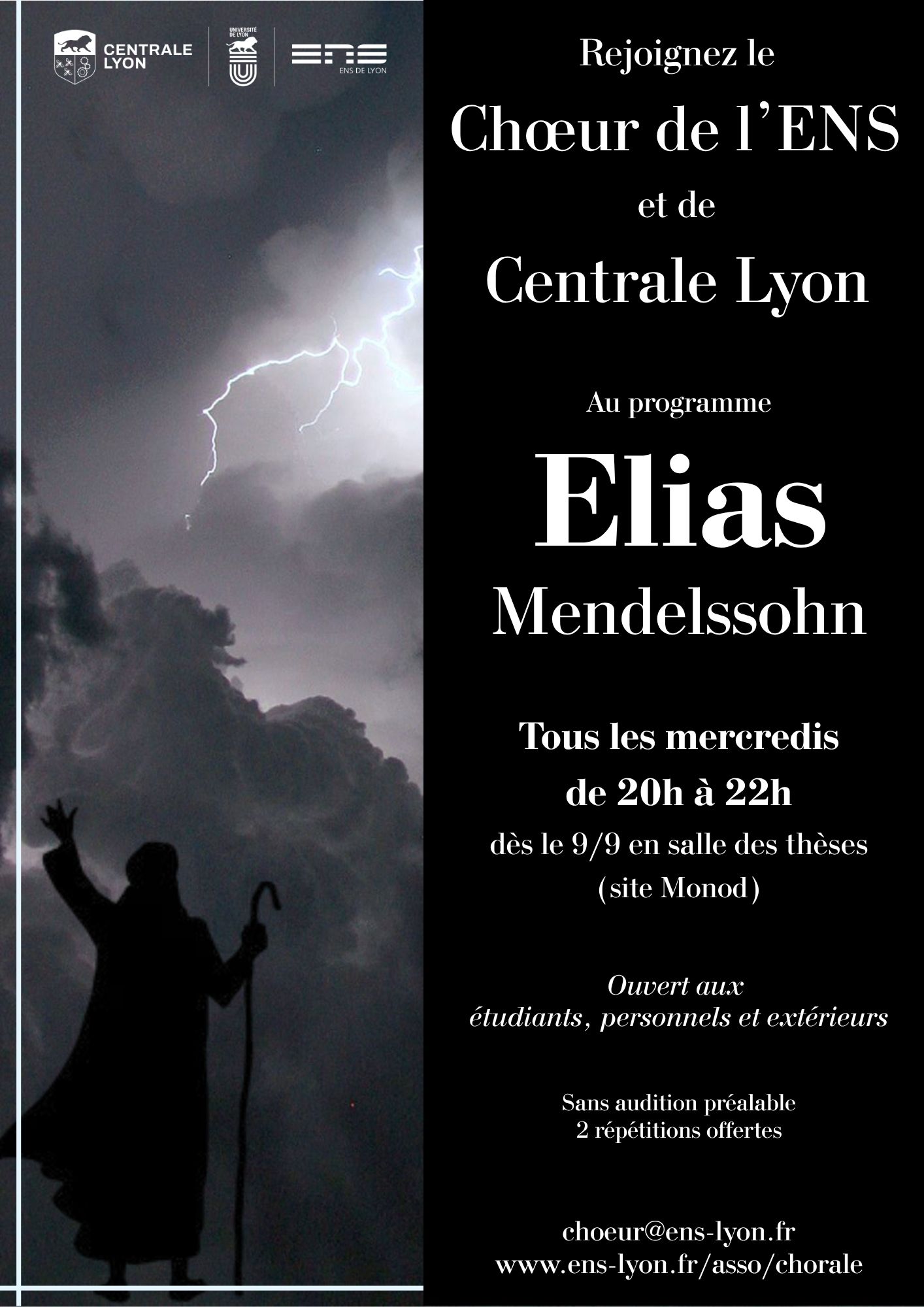 affiche des prochains concerts du choeur